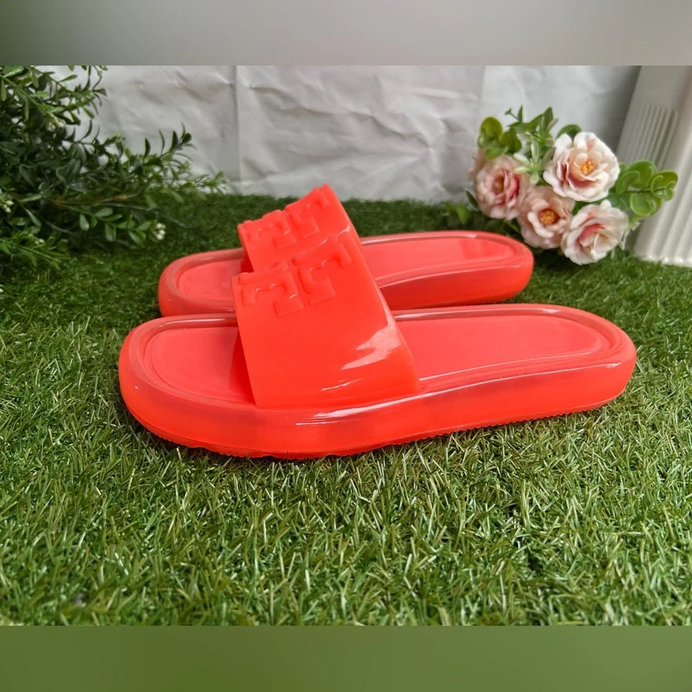 Women’s Coral Slide Sandals - Glossy Jelly Comfort
